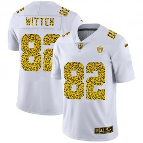 Las Vegas Raiders Tröjor Jason Witten 82 Nike Flocked Leopard Print Vit - Herr